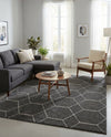 Trellis Mosaic Collection Area Rug - Arborville (Dark Gray) Rectangle Dark Gray  lifestyle 24