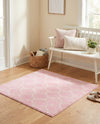 Trellis Mosaic Collection Area Rug -  Pergolatown (Light Pink) Square Light Pink  lifestyle 84