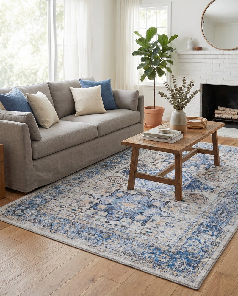 Laguna Sands Collection Area Rug -  Venice Rectangle Royal Blue  lifestyle 28