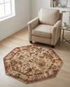 Neptune Elegance Collection Area Rug -  Galatea (Beige Cream) Octagon Beige Cream  lifestyle 71