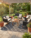 Savannah Pergola Collection Area Rug - Arbor (Black) Rectangle Black  lifestyle 30