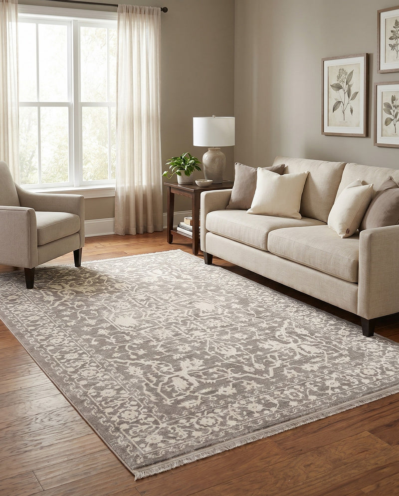 Rustic Charm Revival Collection Area Rug - Farmstead Rectangle Light Gray  lifestyle 23