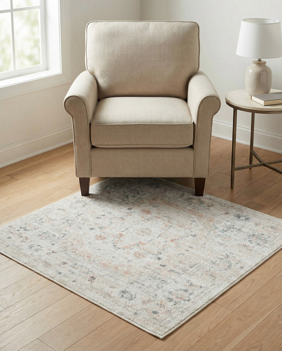 Parisian Elegance Collection Area Rug - Versailles (Ivory) Square Ivory  lifestyle 131
