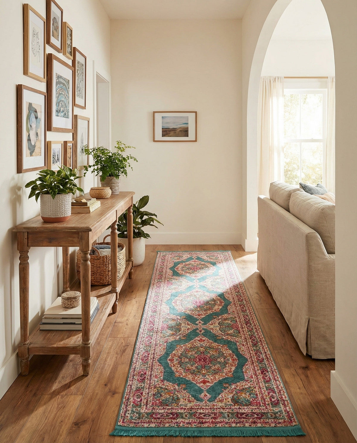 Caribbean Breeze Collection Area Rug -  Windward Runner Turquoise  lifestyle 194