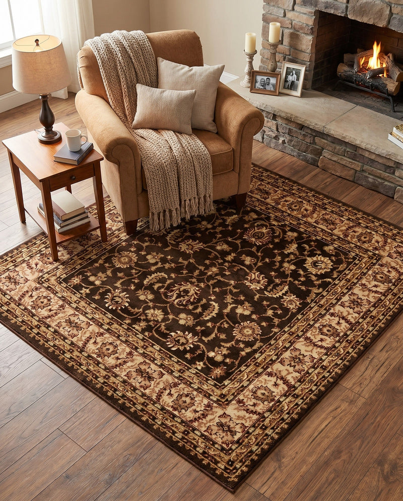 Jaipur Elegance Collection Area Rug -  Nahargarh (Brown) Square Brown  lifestyle 52