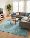 Trellis Mosaic Collection Area Rug - Arborville (Light Blue) Rectangle Light Blue  lifestyle 12