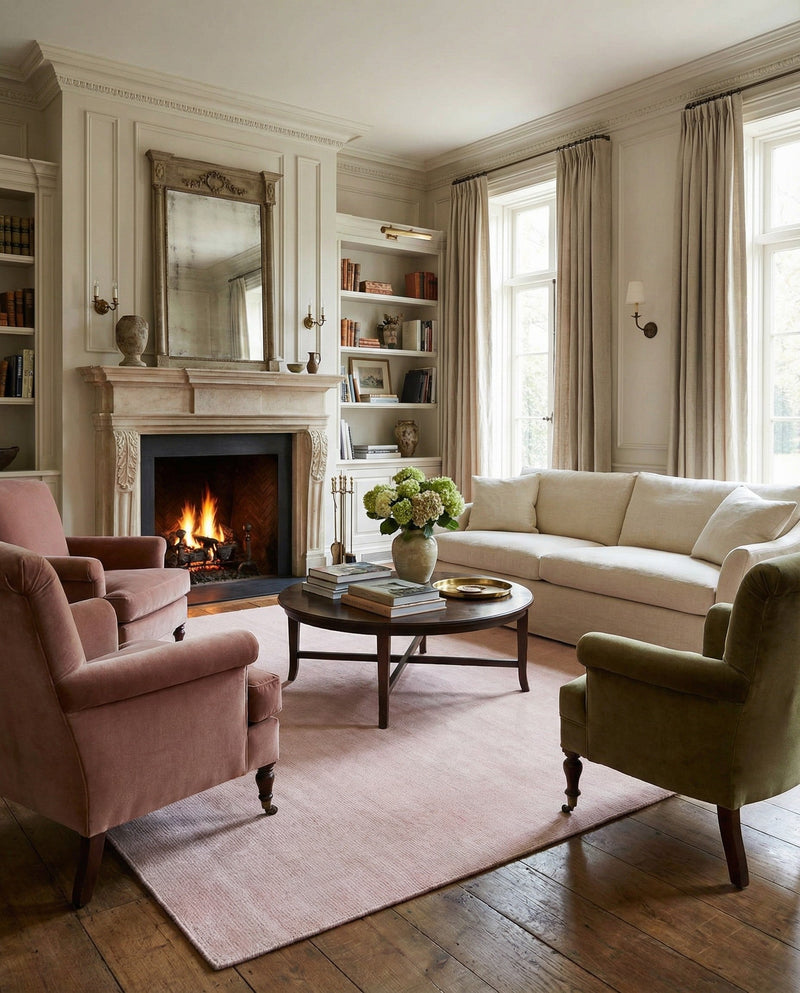 Berkshire Estate Collection Area Rug - Windsor (English Rose) Square English Rose  lifestyle 86