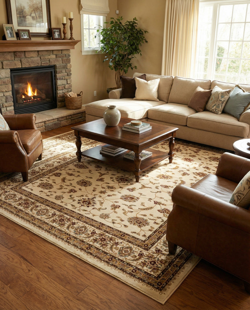 Jaipur Elegance Collection Area Rug -  Nahargarh (Cream) Rectangle Cream  lifestyle 15