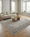 Horizon Collection Area Rug -  Apex (Light Gray) Square Light Gray  lifestyle 68