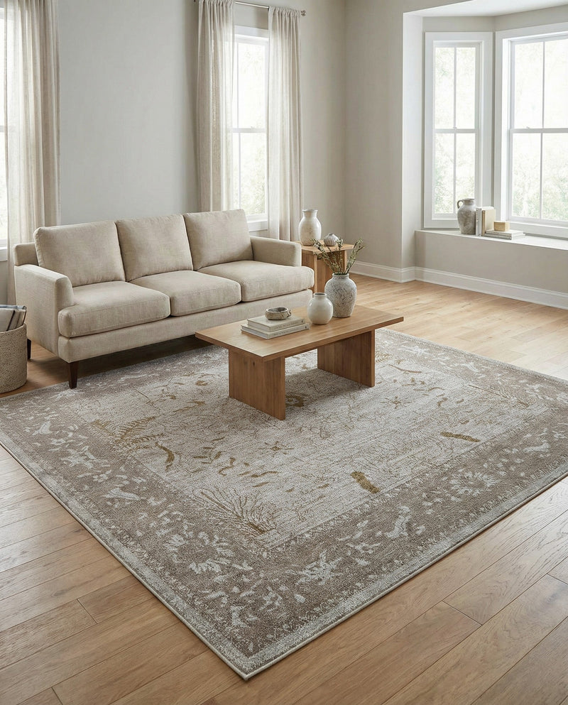 Horizon Collection Area Rug -  Apex (Light Gray) Square Light Gray  lifestyle 68