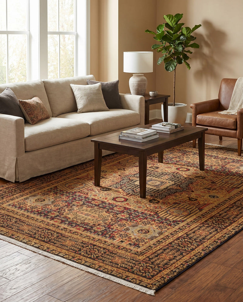 Ottoman Elegance Collection Area Rug - Sultan Rectangle Brown  lifestyle 50