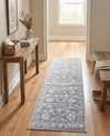 Charleston Elegance Collection Area Rug -  Seaport (Gray) Runner Gray  lifestyle 41