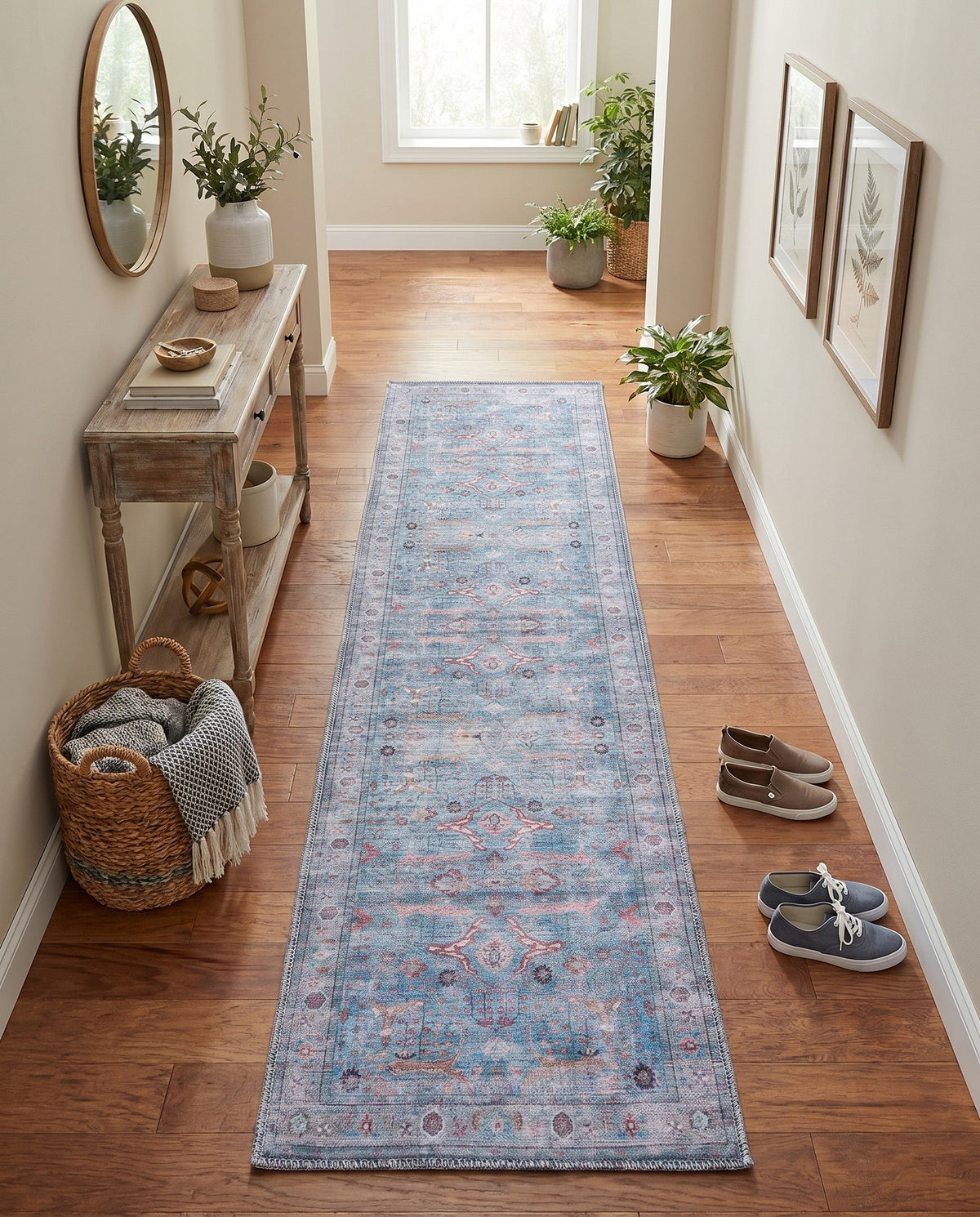 Zahara Oasis Collection Area Rug -  Marrakech Runner Blue  lifestyle 91