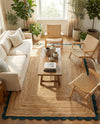 Serenity Braided Jute Collection Area Rug - Seaside Rectangle Natural and Green  lifestyle 19