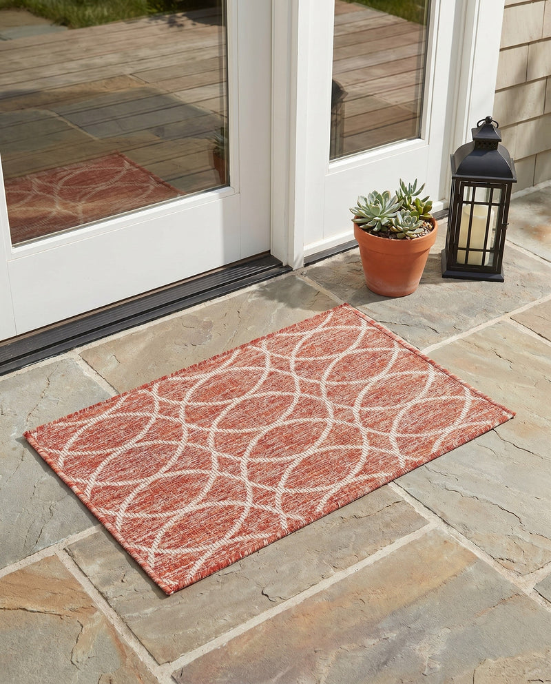Savannah Pergola Collection Area Rug -  Pavilion (Rust Red) Rectangle Rust Red  lifestyle 13