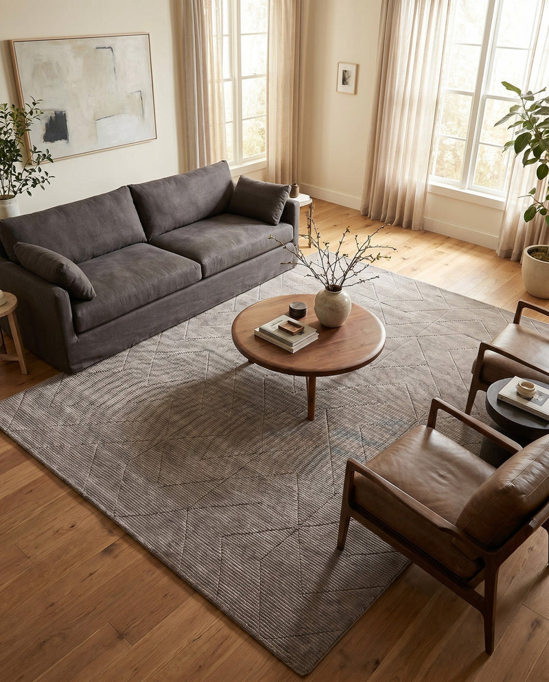 Nordic Loom Geometric Collection Area Rug - Oslo Rectangle Steel gray  lifestyle 74