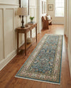 Persian Elegance Collection Area Rug -  Kerman (Blue) Runner Blue  lifestyle 36
