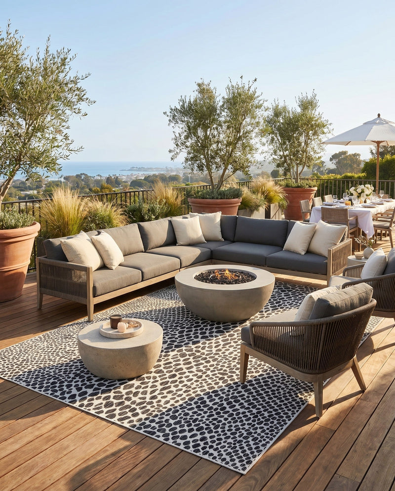 Urban Oasis Rugs Collection Area Rug -  Terrace (Black) Rectangle Black  lifestyle 18