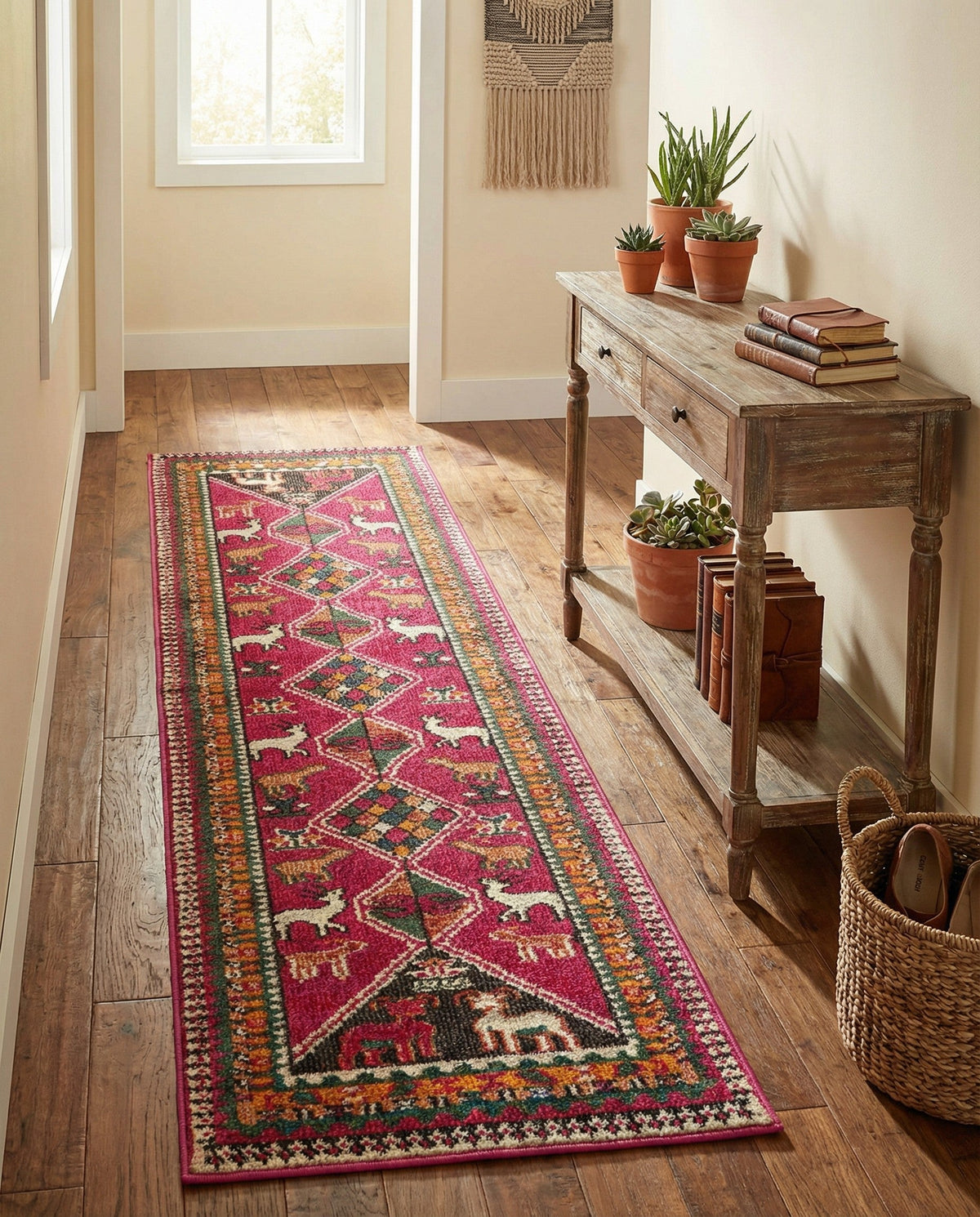 Sedona Vista Collection Area Rug -  Nolina Runner Pink  lifestyle 109