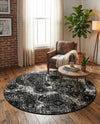 Riviera Elegance Collection Area Rug -  Monaco (Black) Round Black  lifestyle 65