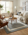 Savannah Borders Wool Collection Area Rug - Chatham Rectangle Earl Gray  lifestyle 71
