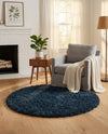 Eternal Plush Oasis Collection Area Rug -  Tranquility (Cobalt) Round Cobalt  lifestyle 29