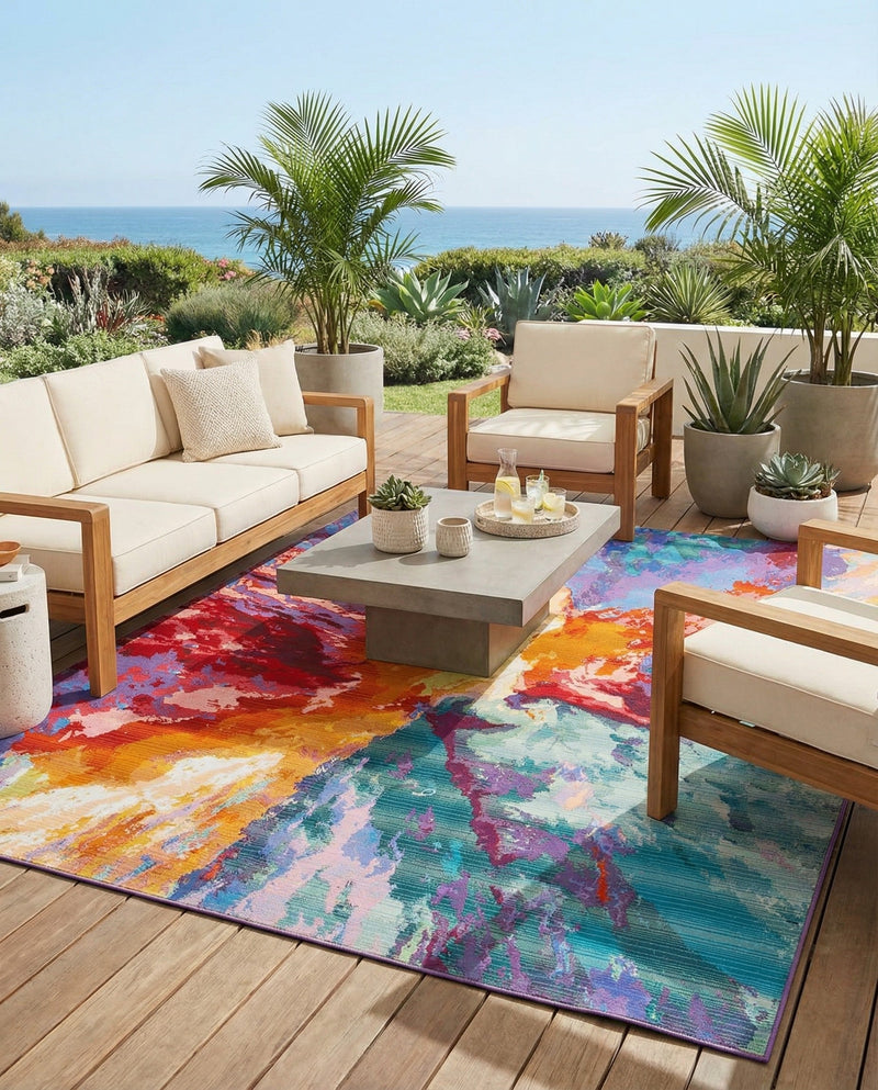 Urban Terrace Collection Area Rug -  Laneway Rectangle Multi  lifestyle 27