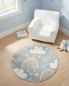 Wonder Tykes Collection Area Rug -  Pixel Round Gray  lifestyle 46