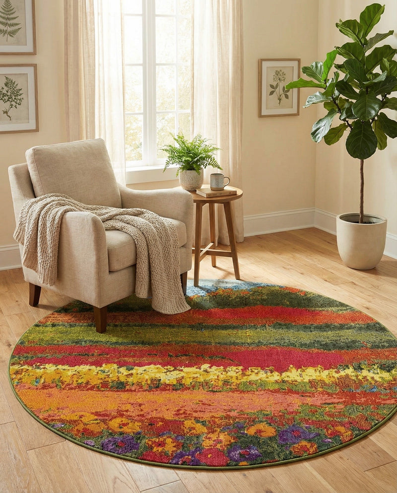 Marrakesh Elegance Collection Area Rug -  Taliouine Round Multi  lifestyle 57