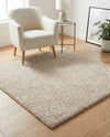 Cozy Comfort Shag Collection Area Rug - Haven (Oatmeal Beige) Square Oatmeal Beige  lifestyle 65