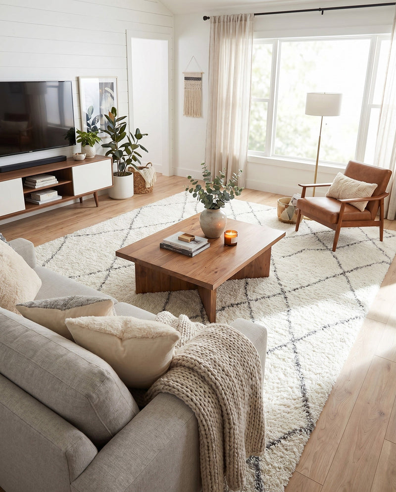 Cozy Haven Shag Collection Area Rug - Serenity (Ivory) Rectangle Ivory  lifestyle 15