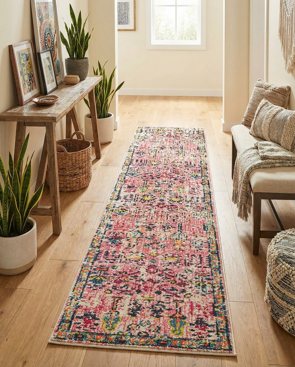 Sierra Collection Area Rug -  Shasta Runner Pink  lifestyle 127