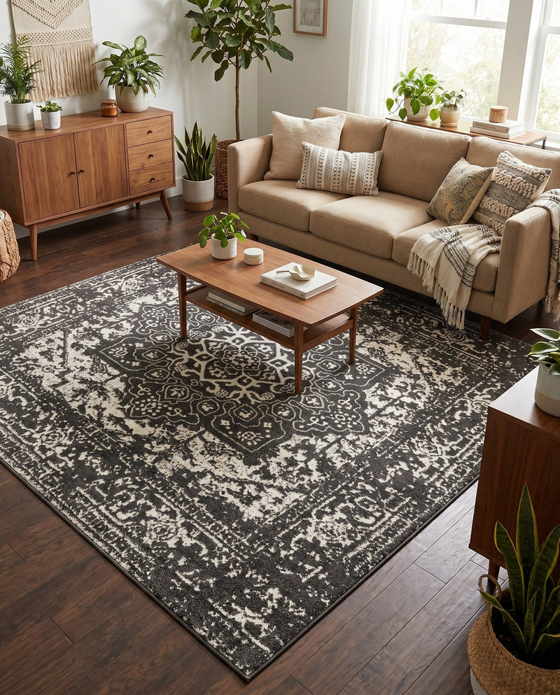 Georgetown Rugs Collection Area Rug - Dupont (Dark Gray) Square Dark Gray  lifestyle 71