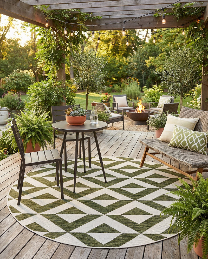 Urban Oasis Rugs Collection Area Rug -  Highrise (Green) Round Green  lifestyle 68