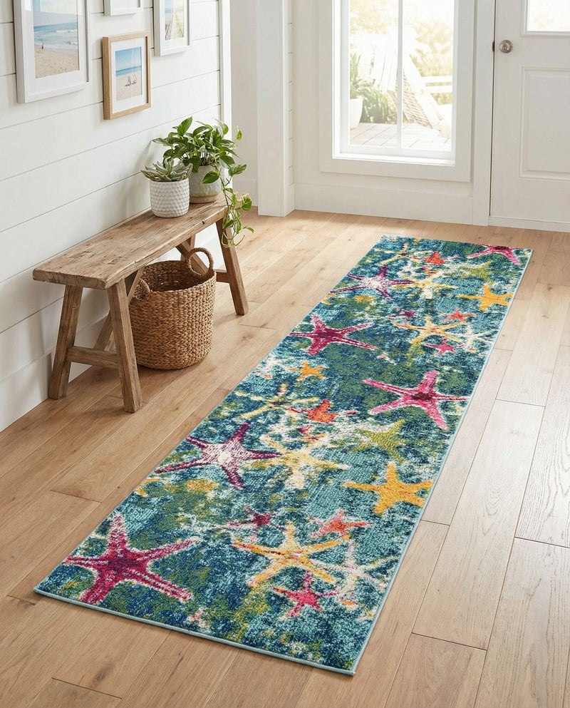Sorrento Shores Collection Area Rug - Positano Runner Navy Blue  lifestyle 50