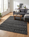 Marrakech Lattice Collection Area Rug - Medina (Black) Rectangle Black  lifestyle 4