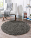 Eternal Plush Oasis Collection Area Rug -  Tranquility (Smoke) Round Smoke  lifestyle 68