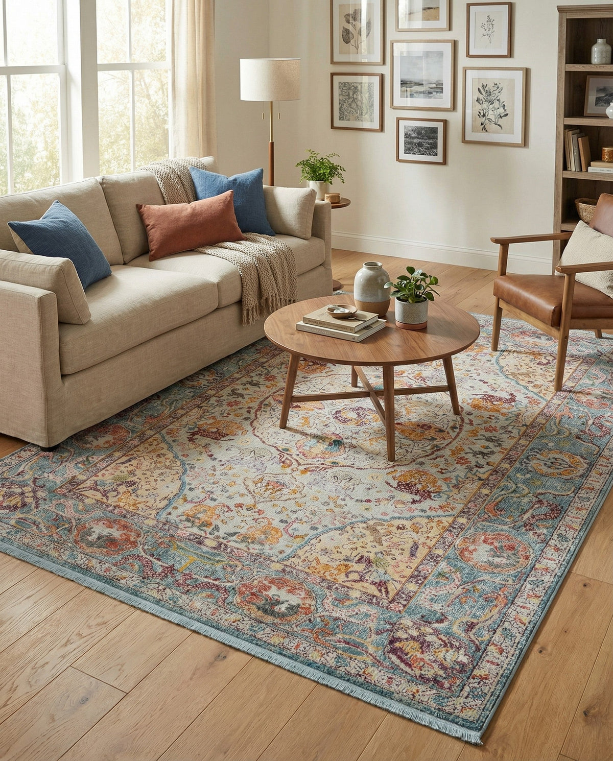 Caribbean Breeze Collection Area Rug -  Xcalak Rectangle Light Blue  lifestyle 43