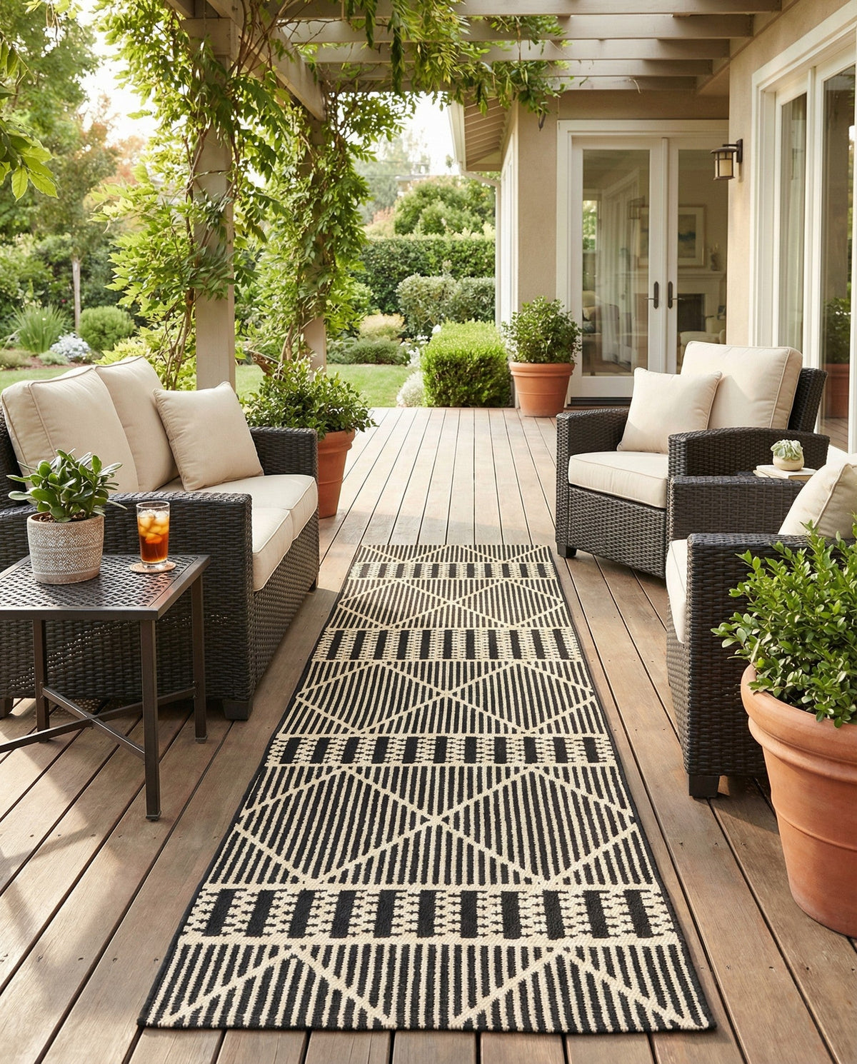 Savannah Pergola Collection Area Rug -  Glade Runner Black  lifestyle 167