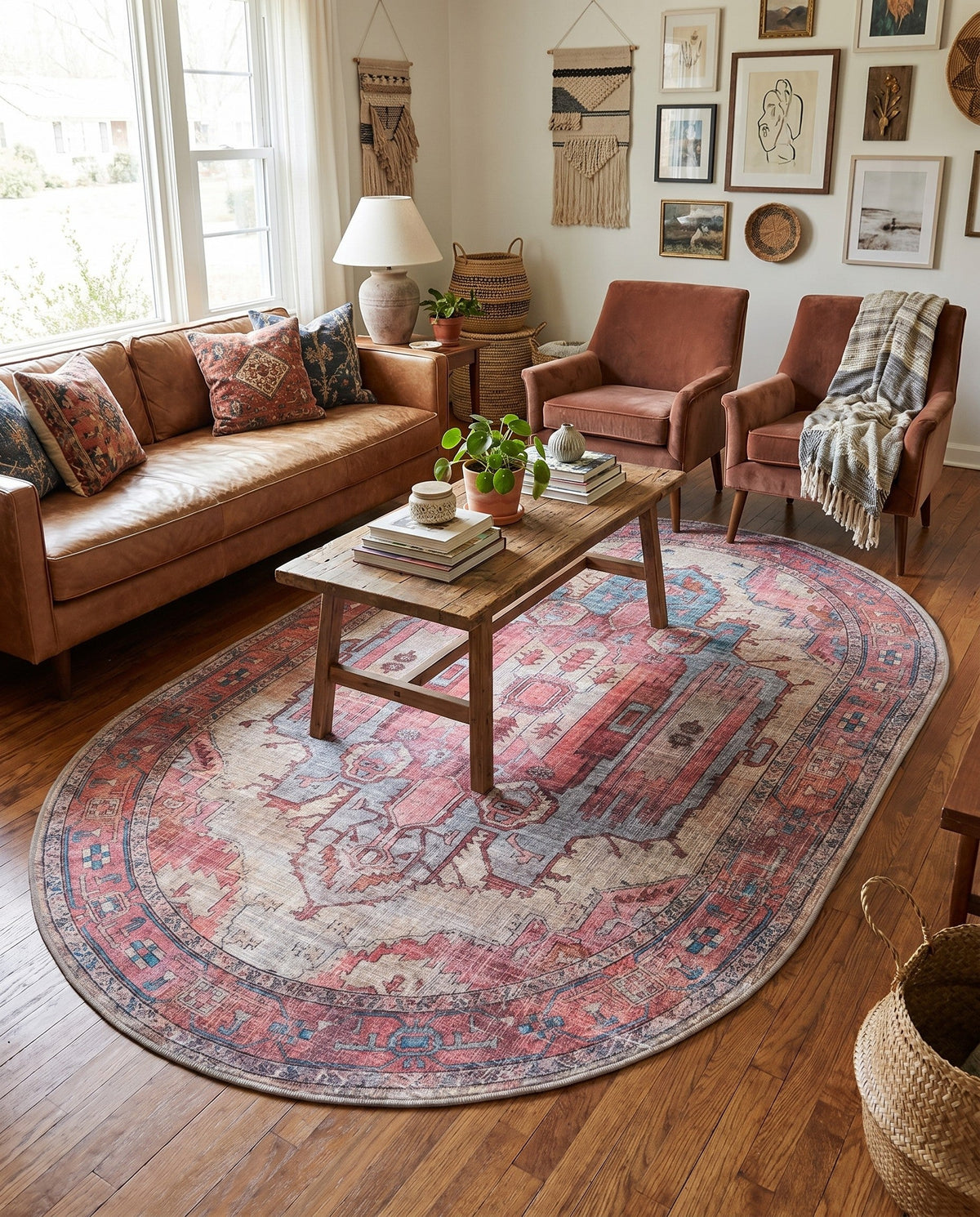 Zahara Oasis Collection Area Rug - Sahara Oval Beige  lifestyle 147