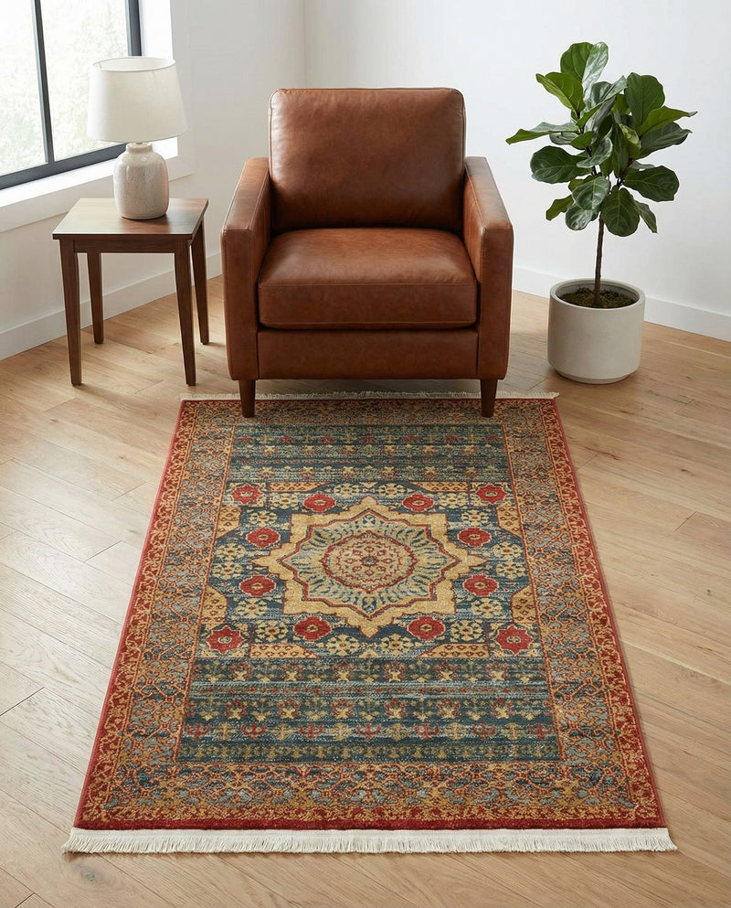 Ottoman Elegance Collection Area Rug -  Cappadocia Rectangle Navy Blue  lifestyle 79