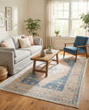 Savannah Series Collection Area Rug -  Augusta (French Blue) Rectangle French Blue  lifestyle 23