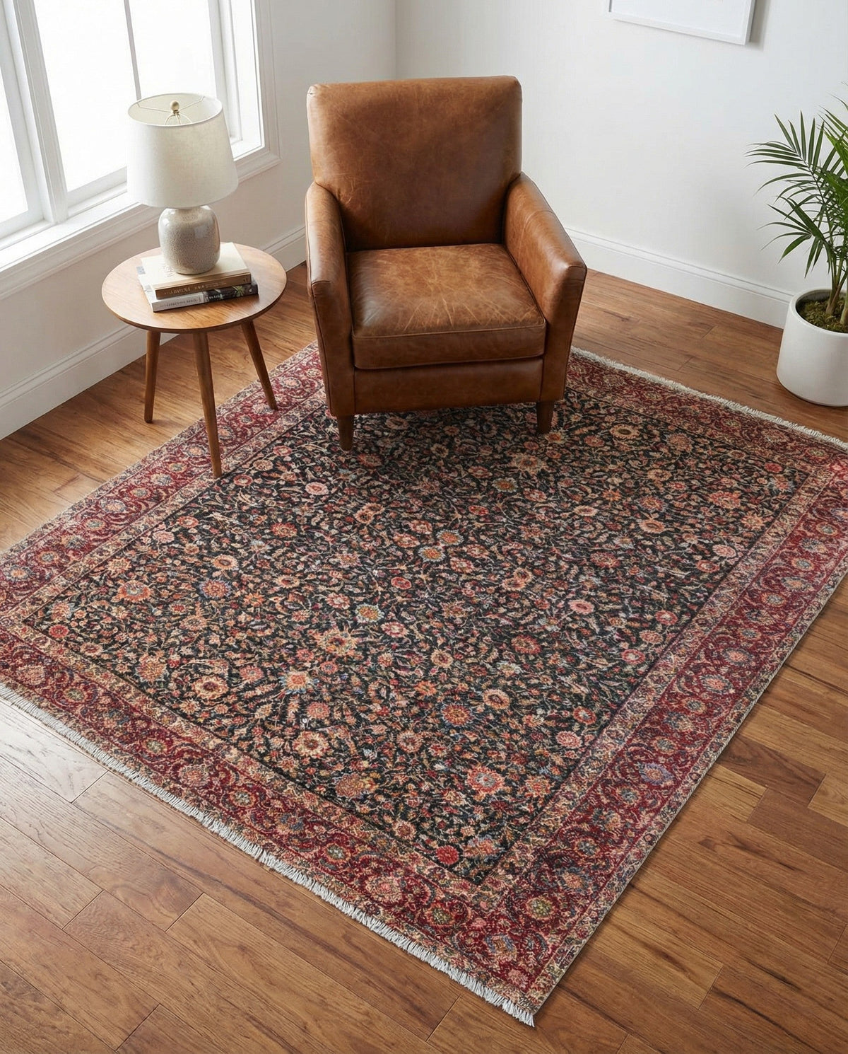 Bazaar Chic Collection Area Rug -  Tangier Square Navy Blue  lifestyle 46