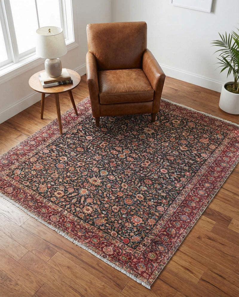 Bazaar Chic Collection Area Rug -  Tangier Square Navy Blue  lifestyle 46