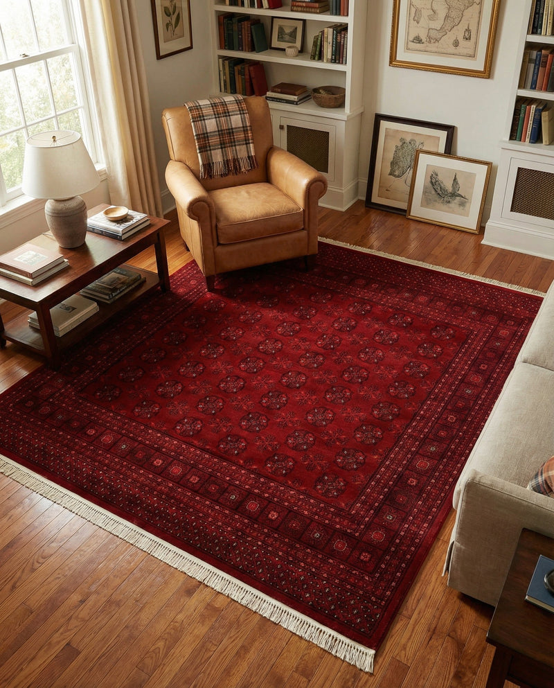 Samarkand Elegance Collection Area Rug -  Konye-Urgench Square Red  lifestyle 71
