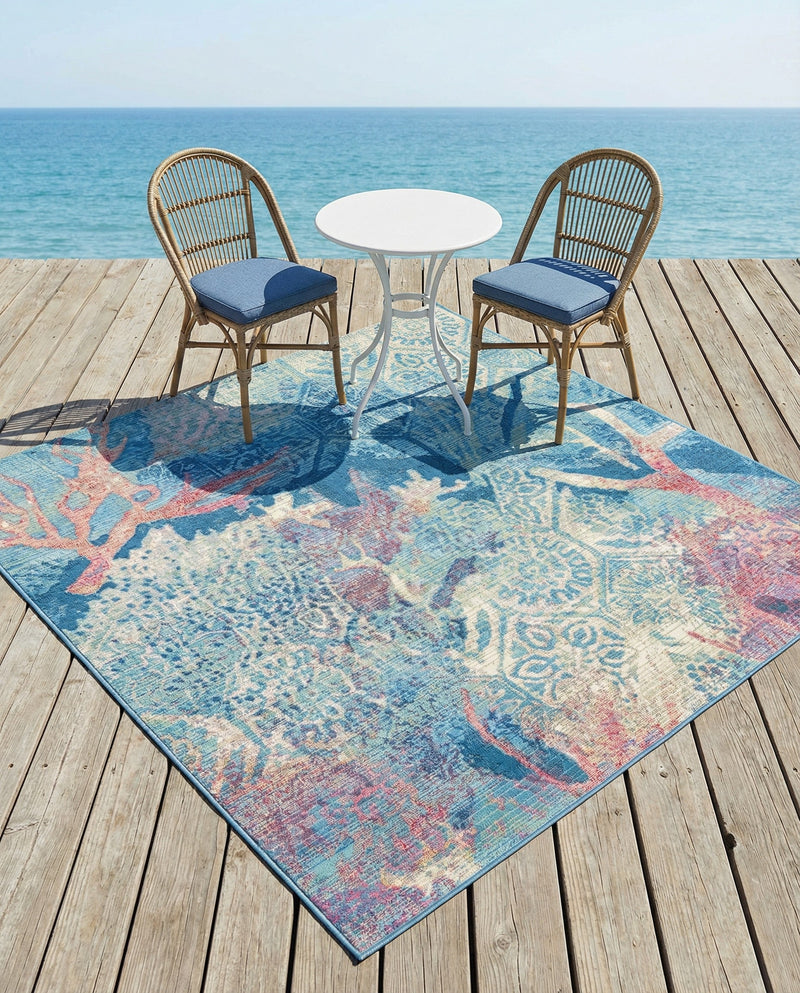 Seaside Haven Rugs Collection Area Rug - Marina Square Multi  lifestyle 37