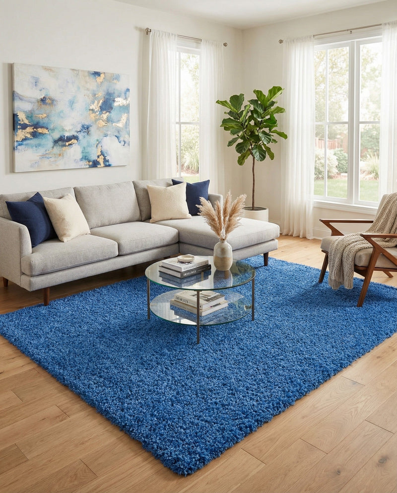 Plush Oasis Collection Area Rug - Serenity (Periwinkle Blue) Rectangle Periwinkle Blue  lifestyle 9