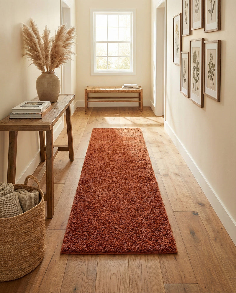Plush Oasis Collection Area Rug - Serenity (Terracotta) Runner Terracotta  lifestyle 53