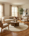 Studio Haven Collection Area Rug -  Gallery (Bone Beige) Round Bone Beige  lifestyle 60