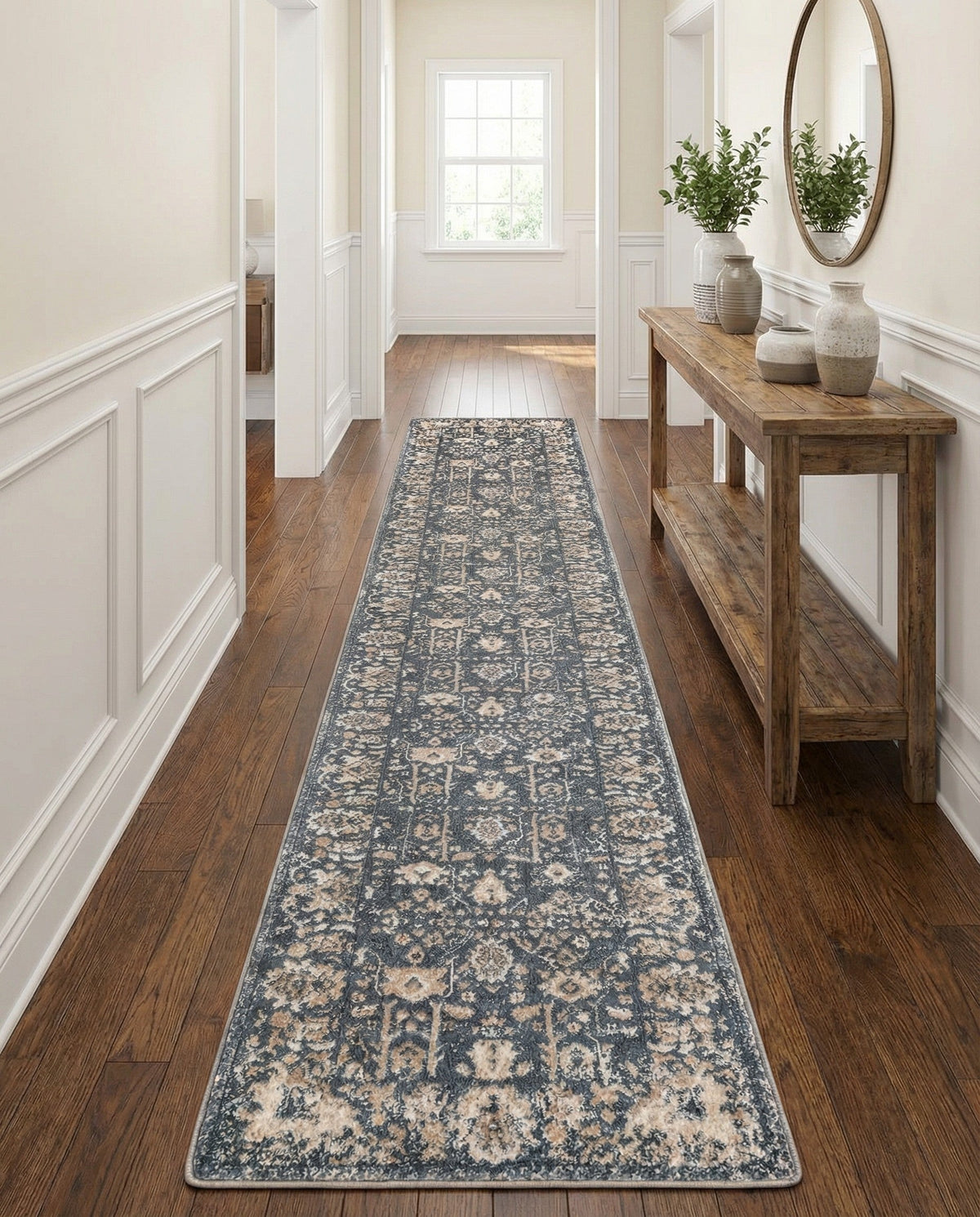 Cascade Range Collection Area Rug -  Shasta (Blue) Runner Blue  lifestyle 119